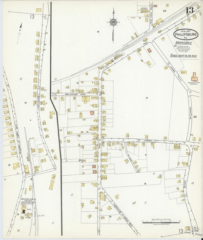 Sanborn Fire Insurance Map from Philipsburg, Centre County, Pennsylvania (1917), Sheet #0013 - Complete Map Set gallery image, historic Sanborn map, vintage wall art, Pennsylvania Pennsylvania