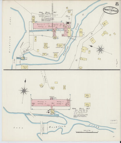 Sanborn Fire Insurance Map from Fayetteville, Cumberland County, North Carolina (1891), Sheet #0008 - Complete Map Set gallery image, historic Sanborn map, vintage wall art, North Carolina North Carolina