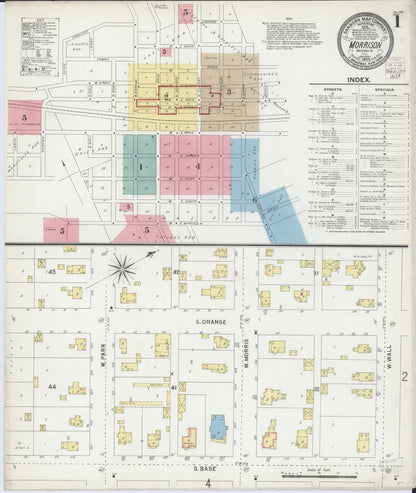 Sanborn Fire Insurance Map from Morrison, Whiteside County, Illinois (1903), Sheet #0001 - Complete Map Set gallery image, historic Sanborn map, vintage wall art, Illinois Illinois