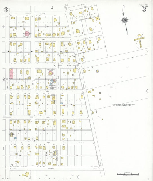 Sanborn Fire Insurance Map from Frisco, Collin County, Texas (1949), Sheet #0003 - Historic Sanborn Fire Insurance Map Print, vintage old map wall art, antique decor, genealogy gift, Texas Texas map