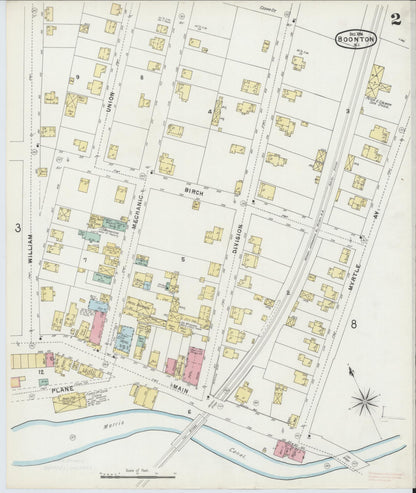 Sanborn Fire Insurance Map from Boonton, Morris County, New Jersey (1896), Sheet #0002 - Historic Sanborn Fire Insurance Map Print, vintage old map wall art, antique decor, genealogy gift, New Jersey New Jersey map