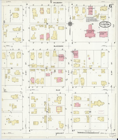 Sanborn Fire Insurance Map from Clinton, Vermillion County, Indiana (1910), Sheet #0006 - Historic Sanborn Fire Insurance Map Print, vintage old map wall art, antique decor, genealogy gift, Indiana Indiana map