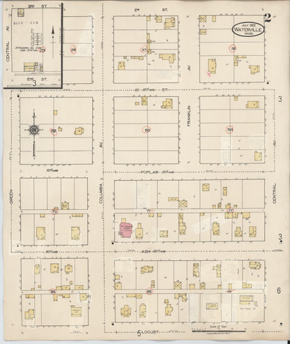 Sanborn Fire Insurance Map from Waterville, Douglas County, Washington (1942), Sheet #0002 - Complete Map Set gallery image, historic Sanborn map, vintage wall art, Washington Washington