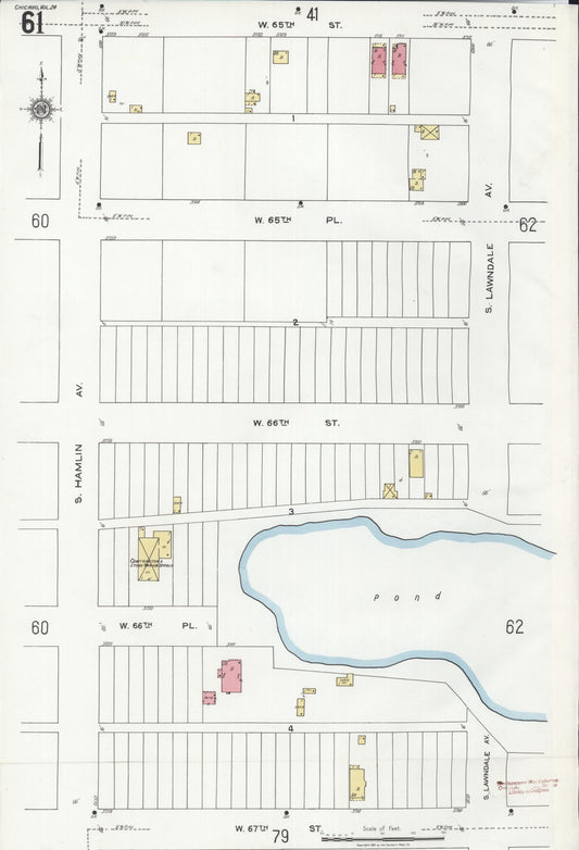 Sanborn Fire Insurance Map from Chicago, Cook County, Illinois. (1920), Sheet 61 – Historic Sanborn Fire Insurance Map Print