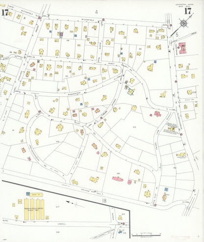 Sanborn Fire Insurance Map from Lexington, Middlesex County, Massachusetts (1935), Sheet #0017 - Complete Map Set gallery image, historic Sanborn map, vintage wall art, Massachusetts Massachusetts