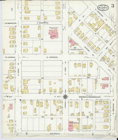 Sanborn Fire Insurance Map from Alliance, Stark County, Ohio (1911), Sheet #0003 - Complete Map Set gallery image, historic Sanborn map, vintage wall art, Ohio Ohio