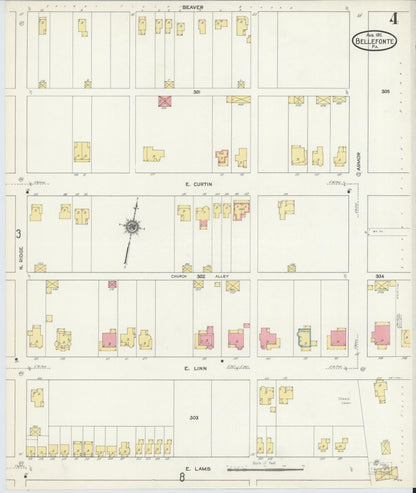 Sanborn Fire Insurance Map from Bellefonte, Centre County, Pennsylvania (1911), Sheet #0004 - Complete Map Set gallery image, historic Sanborn map, vintage wall art, Pennsylvania Pennsylvania