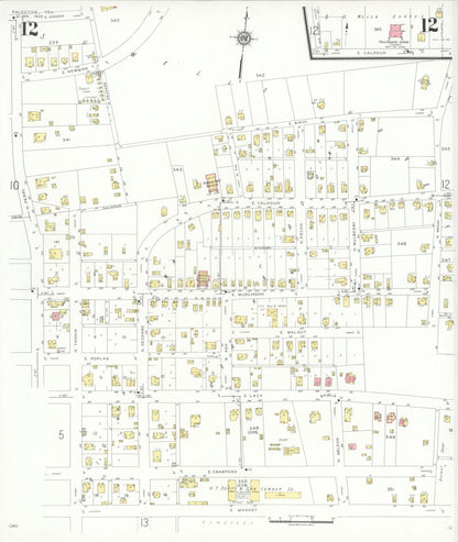 Sanborn Fire Insurance Map from Palestine, Anderson County, Texas (1935), Sheet #0012 - Complete Map Set gallery image, historic Sanborn map, vintage wall art, Texas Texas