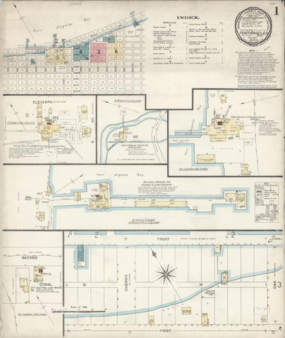 Sanborn Fire Insurance Map from Port Angeles, Clallam County, Washington (1897), Sheet #0001 - Complete Map Set gallery image, historic Sanborn map, vintage wall art, Washington Washington