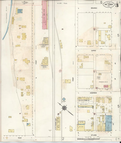 Sanborn Fire Insurance Map from Big Timber, Sweet Grass County, Montana (1938), Sheet #0003 - Complete Map Set gallery image, historic Sanborn map, vintage wall art, Montana Montana