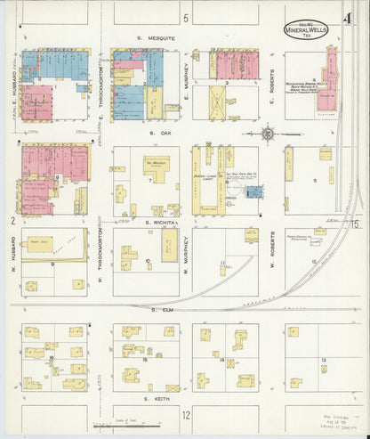 Sanborn Fire Insurance Map from Mineral Wells, Palo Pinto County, Texas (1912), Sheet #0004 - Complete Map Set gallery image, historic Sanborn map, vintage wall art, Texas Texas