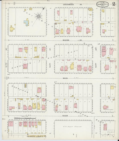 Sanborn Fire Insurance Map from Canon City, Fremont County, Colorado (1895), Sheet #0002 - Complete Map Set gallery image, historic Sanborn map, vintage wall art, Colorado Colorado