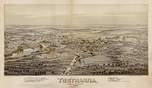 Tobyhanna, Monroe Co., Pennsylvania, 1891 (1891) – Historic Bird’s-Eye View Panorama Print