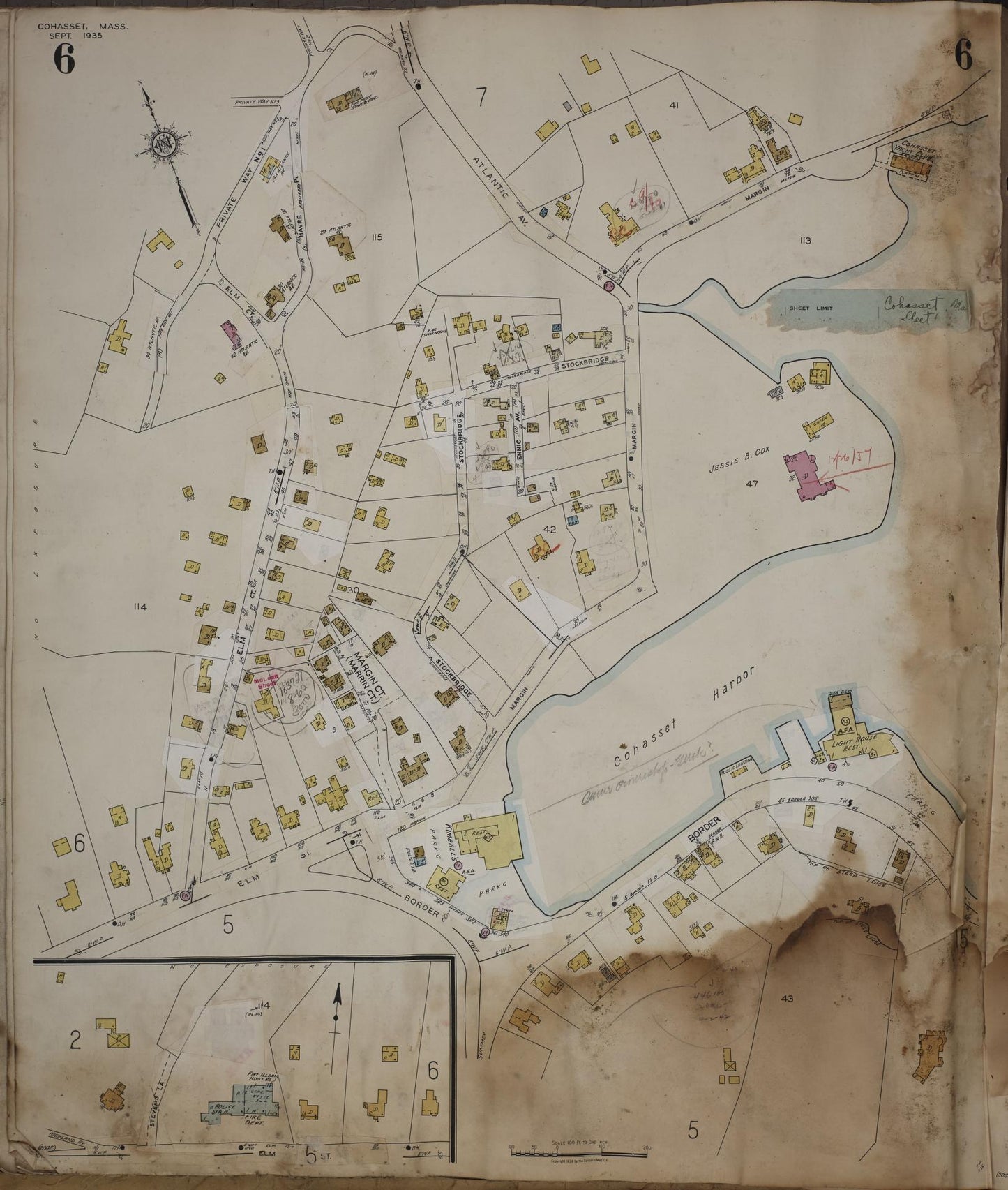 Sanborn Fire Insurance Map from Cohasset, Norfolk County, Massachusetts (1963), Sheet #0006 - Complete Map Set gallery image, historic Sanborn map, vintage wall art, Massachusetts Massachusetts