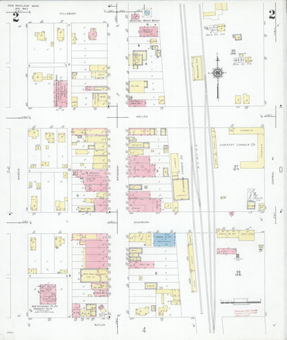 Sanborn Fire Insurance Map from New Richland, Waseca County, Minnesota (1947), Sheet #0002 - Complete Map Set gallery image, historic Sanborn map, vintage wall art, Minnesota Minnesota