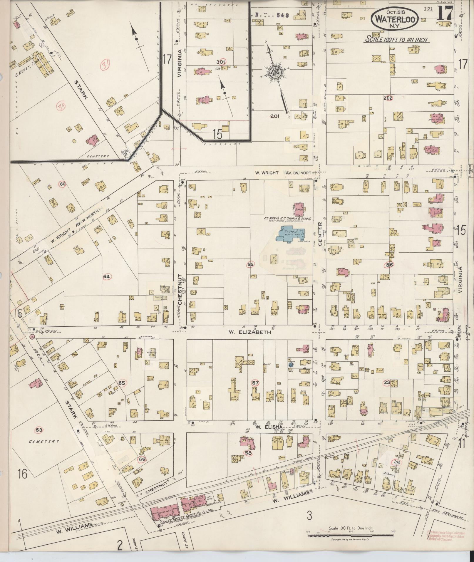 Sanborn Fire Insurance Map from Waterloo, Seneca County, New York (1948), Sheet #0017 - Complete Map Set gallery image, historic Sanborn map, vintage wall art, New York New York