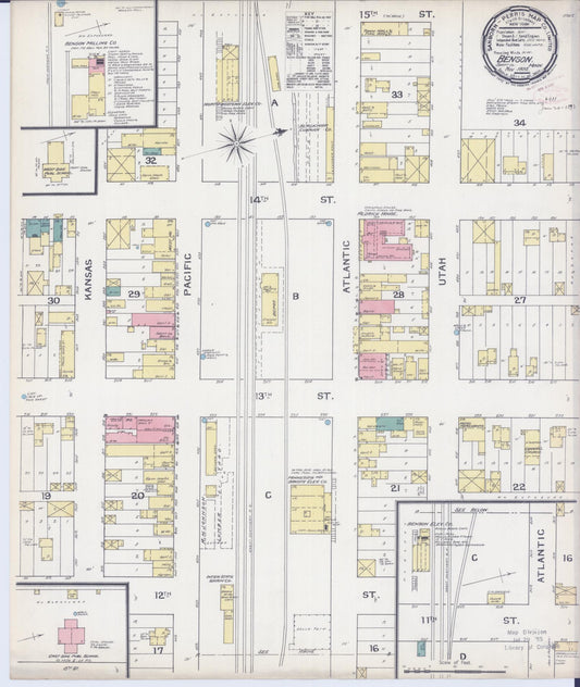 Sanborn Fire Insurance Map from Benson, Swift County, Minnesota (1892), Sheet #0001 - Historic Sanborn Fire Insurance Map Print, vintage old map wall art, antique decor, genealogy gift, Minnesota Minnesota map