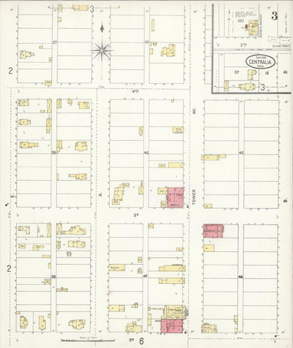 Sanborn Fire Insurance Map from Centralia, Lewis County, Washington (1901), Sheet #0003 - Complete Map Set gallery image, historic Sanborn map, vintage wall art, Washington Washington
