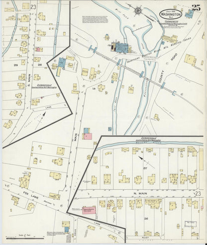 Sanborn Fire Insurance Map from Washington, Warren County, New Jersey (1914), Sheet #0025 - Complete Map Set gallery image, historic Sanborn map, vintage wall art, Washington Washington