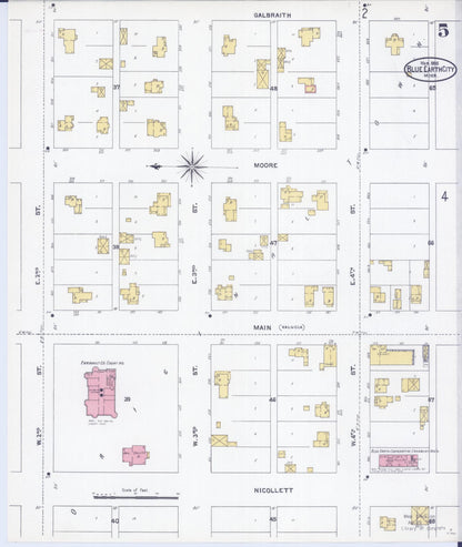 Sanborn Fire Insurance Map from Blue Earth, Faribault County, Minnesota (1905), Sheet #0005 - Historic Sanborn Fire Insurance Map Print, vintage old map wall art, antique decor, genealogy gift, Minnesota Minnesota map