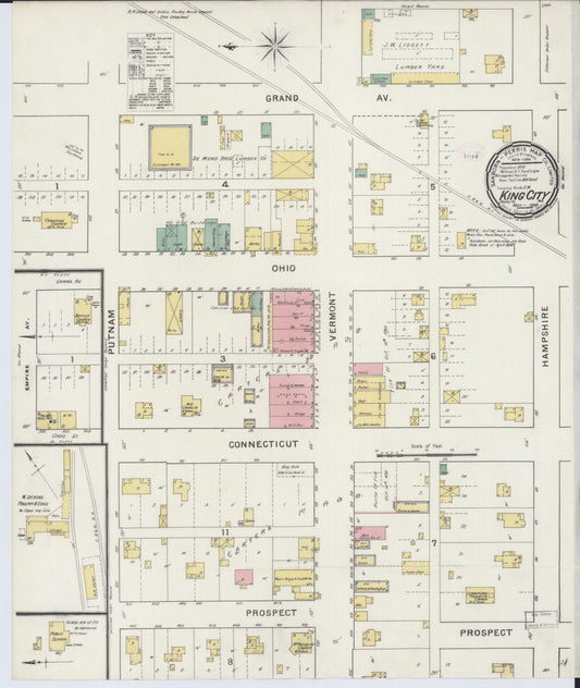 Sanborn Fire Insurance Map from King City, Gentry County, Missouri (1894), Sheet #0001 - Historic Sanborn Fire Insurance Map Print, vintage old map wall art, antique decor, genealogy gift, Missouri Missouri map