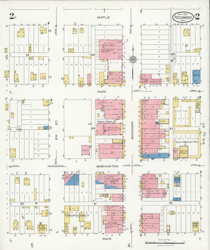 Sanborn Fire Insurance Map from Tecumseh, Pottawatomie County, Oklahoma (1926), Sheet #0002 - Complete Map Set gallery image, historic Sanborn map, vintage wall art, Oklahoma Oklahoma