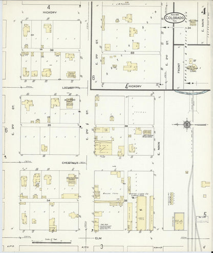 Sanborn Fire Insurance Map from Colorado, Mitchell County, Texas (1914), Sheet #0004 - Complete Map Set gallery image, historic Sanborn map, vintage wall art, Colorado Colorado