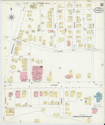 Sanborn Fire Insurance Map from Sharon, Mercer County, Pennsylvania (1908), Sheet #0011 - Complete Map Set gallery image, historic Sanborn map, vintage wall art, Pennsylvania Pennsylvania