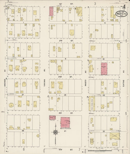 Sanborn Fire Insurance Map from Wapato, Yakima County, Washington (1922), Sheet #0004 - Complete Map Set gallery image, historic Sanborn map, vintage wall art, Washington Washington