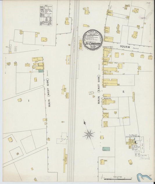 Sanborn Fire Insurance Map from South Canadian, Pittsburg County, Oklahoma (1894), Sheet #0001 - Historic Sanborn Fire Insurance Map Print, vintage old map wall art, antique decor, genealogy gift, Oklahoma Oklahoma map