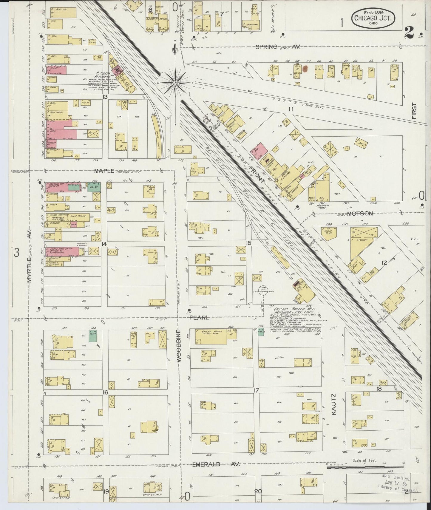 Sanborn Fire Insurance Map from Chicago Junction, Huron County, Ohio (1899), Sheet #0002 - Complete Map Set gallery image, historic Sanborn map, vintage wall art, Ohio Ohio