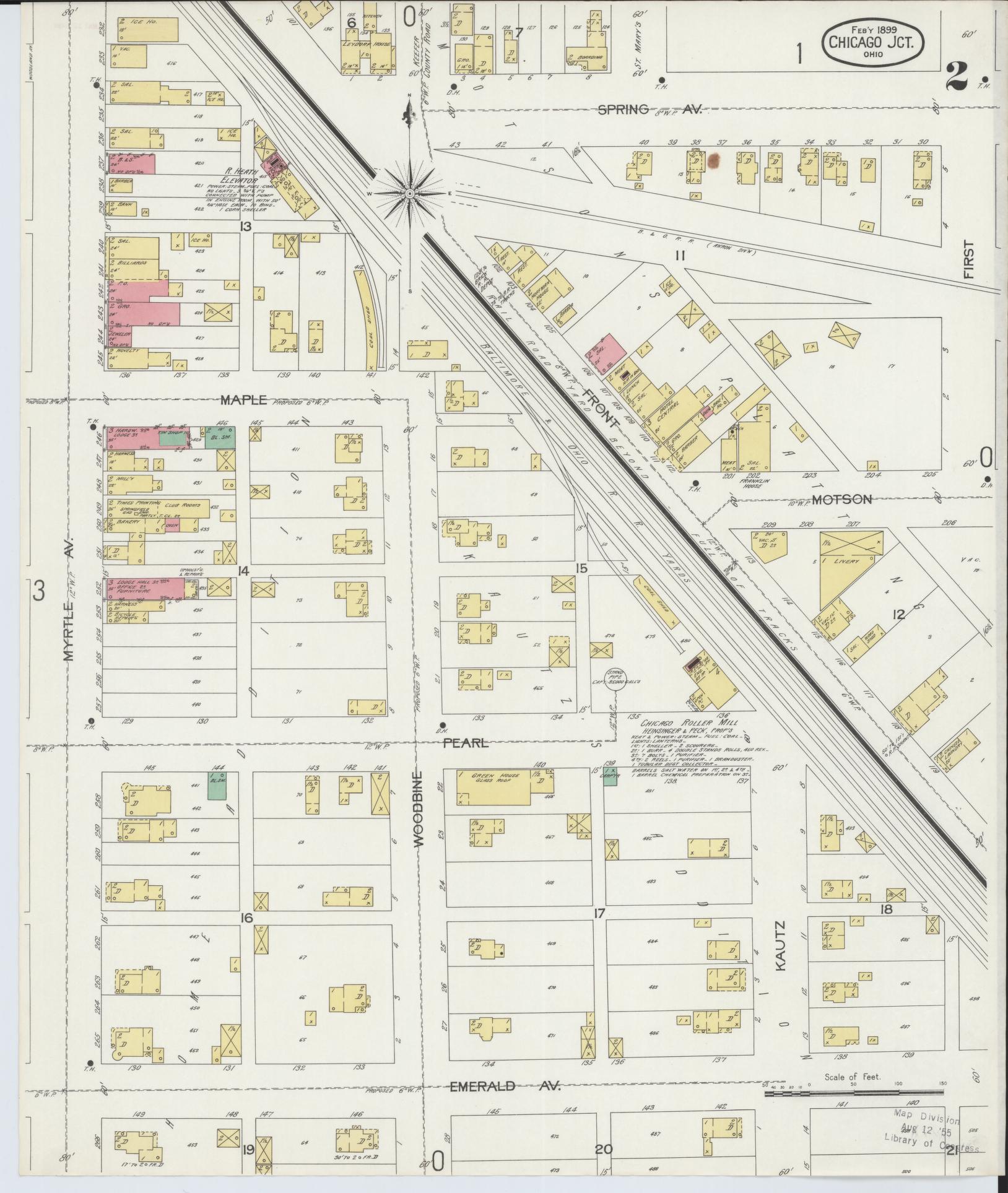 Sanborn Fire Insurance Map from Chicago Junction, Huron County, Ohio (1899), Sheet #0002 - Complete Map Set gallery image, historic Sanborn map, vintage wall art, Ohio Ohio