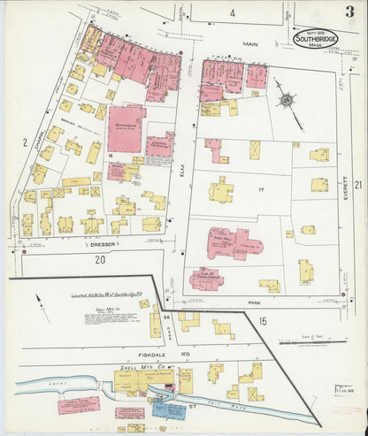 Sanborn Fire Insurance Map from Southbridge, Worcester County, Massachusetts (1918), Sheet #0003 - Complete Map Set gallery image, historic Sanborn map, vintage wall art, Massachusetts Massachusetts