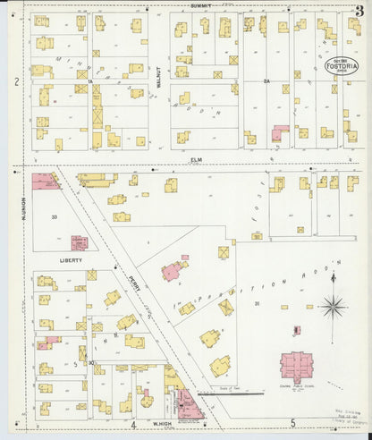 Sanborn Fire Insurance Map from Fostoria, Seneca, Hancock, And Wood Counties, Ohio (1901), Sheet #0003 - Complete Map Set gallery image, historic Sanborn map, vintage wall art, Ohio Ohio