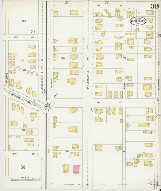 Sanborn Fire Insurance Map from Pittston, Luzerne County, Pennsylvania (1903), Sheet #0030 - Historic Sanborn Fire Insurance Map Print, vintage old map wall art, antique decor, genealogy gift, Pennsylvania Pennsylvania map