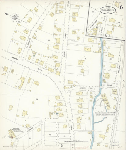 Sanborn Fire Insurance Map from Grass Valley, Nevada County, California (1898), Sheet #0005 - Complete Map Set gallery image, historic Sanborn map, vintage wall art, Grass Valley Nevada