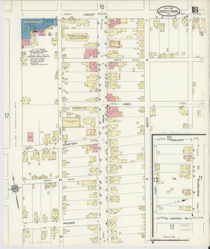 Sanborn Fire Insurance Map from Jersey Shore, Lycoming County, Pennsylvania (1913), Sheet #0018 - Complete Map Set gallery image, historic Sanborn map, vintage wall art, Pennsylvania Pennsylvania