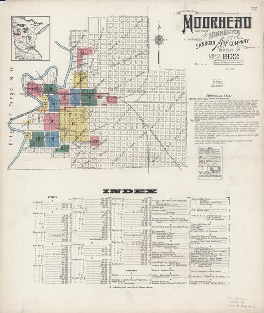 Sanborn Fire Insurance Map from Moorhead, Clay County, Minnesota. (1922) – Map View