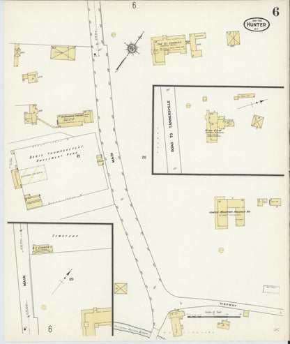 Sanborn Fire Insurance Map from Hunter, Greene County, New York (1912), Sheet #0006 - Complete Map Set gallery image, historic Sanborn map, vintage wall art, New York New York