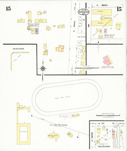 Sanborn Fire Insurance Map from Spencer, Clay County, Iowa (1924), Sheet #0015 - Historic Sanborn Fire Insurance Map Print