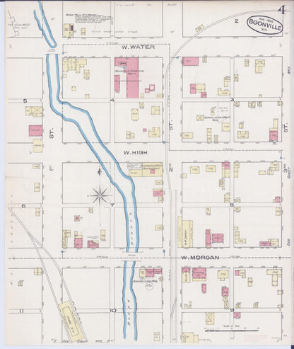 Sanborn Fire Insurance Map from Boonville, Cooper County, Missouri (1885), Sheet #0004 - Complete Map Set gallery image, historic Sanborn map, vintage wall art, Missouri Missouri