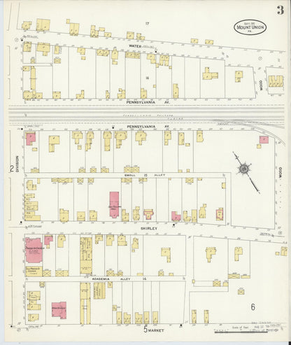 Sanborn Fire Insurance Map from Mount Union, Huntingdon County, Pennsylvania (1911), Sheet #0003 - Complete Map Set gallery image, historic Sanborn map, vintage wall art, Pennsylvania Pennsylvania
