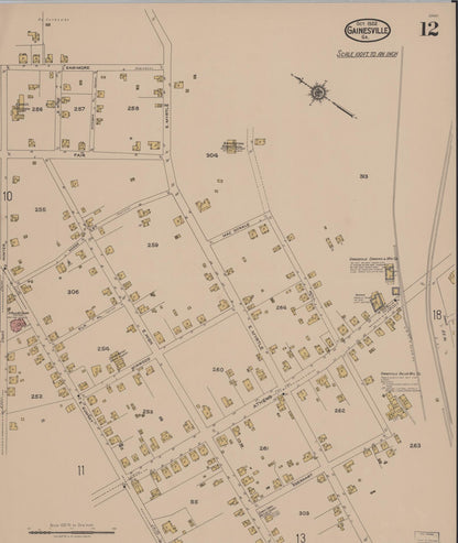 Sanborn Fire Insurance Map from Gainesville, Hall County, Georgia (1922), Sheet #0012 - Complete Map Set gallery image, historic Sanborn map, vintage wall art, Georgia Georgia
