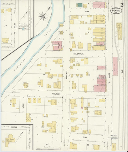 Sanborn Fire Insurance Map from Bunkie, Avoyelles Parish, Louisiana (1909), Sheet #0002 - Complete Map Set gallery image, historic Sanborn map, vintage wall art, Louisiana Louisiana