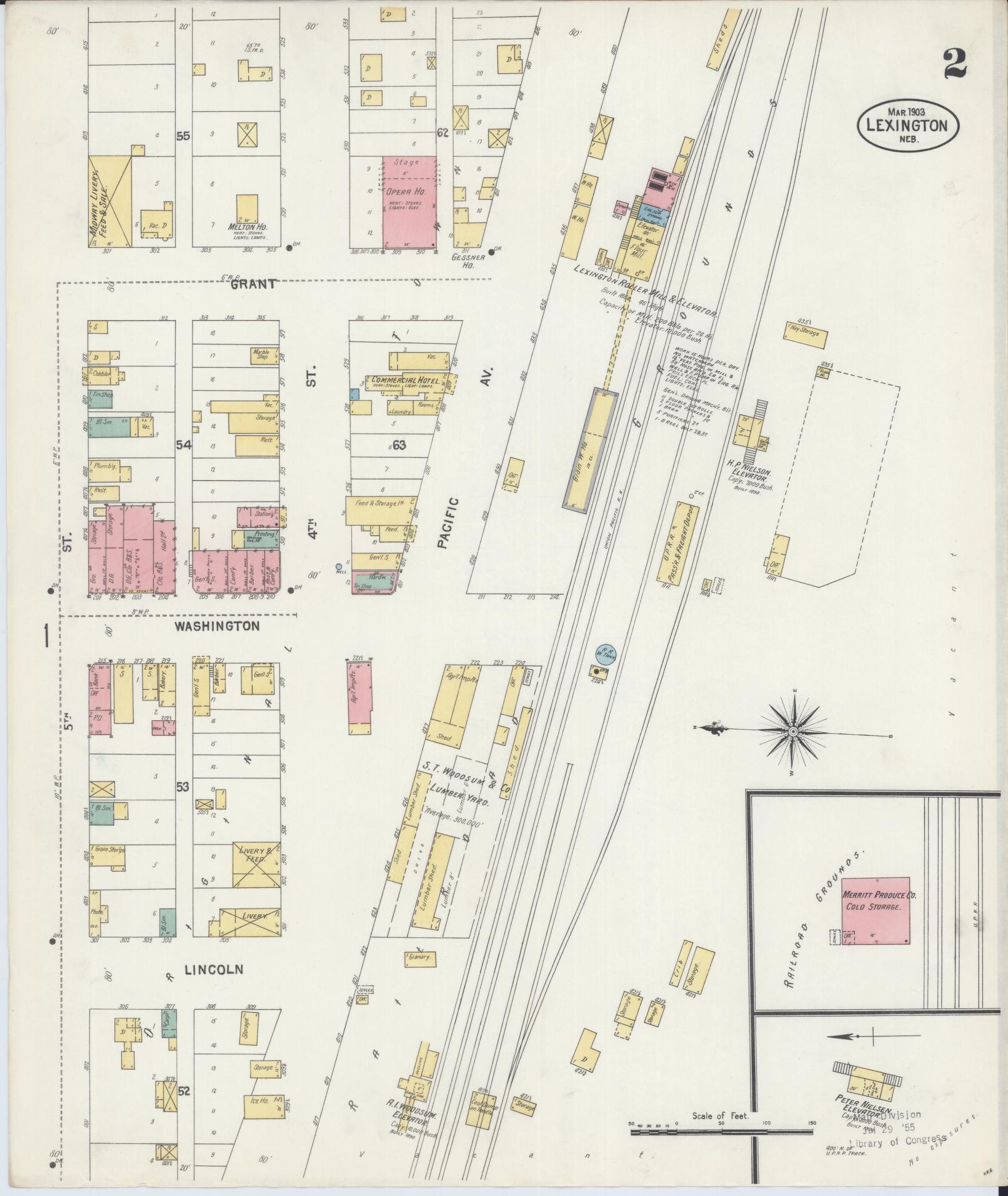 Sanborn Fire Insurance Map from Lexington, Dawson County, Nebraska (1903), Sheet #0002 - Historic Sanborn Fire Insurance Map Print, vintage old map wall art, antique decor, genealogy gift, Nebraska Nebraska map