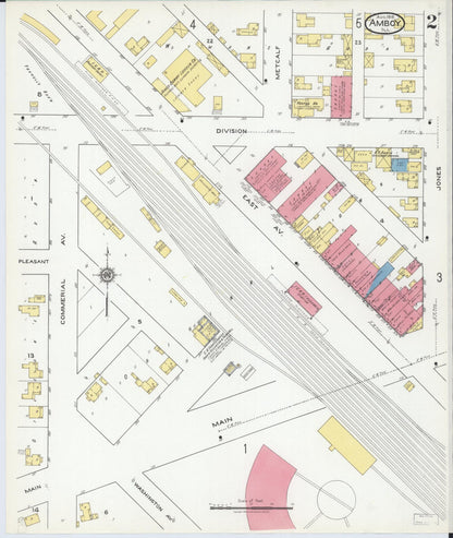 Sanborn Fire Insurance Map from Amboy, Lee County, Illinois (1918), Sheet #0002 - Complete Map Set gallery image, historic Sanborn map, vintage wall art, Illinois Illinois