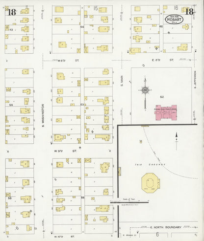 Sanborn Fire Insurance Map from Hobart, Kiowa County, Oklahoma (1926), Sheet #0018 - Complete Map Set gallery image, historic Sanborn map, vintage wall art, Oklahoma Oklahoma