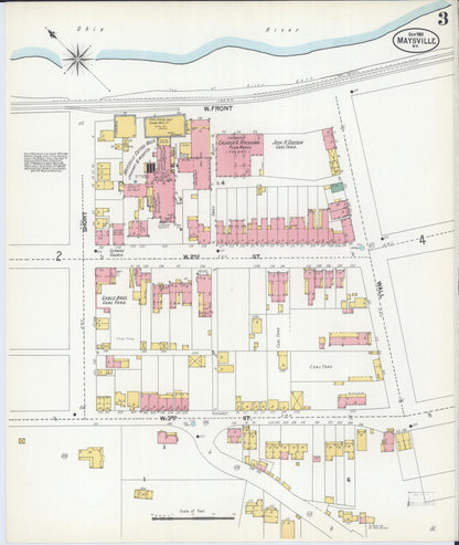 Sanborn Fire Insurance Map from Maysville, Mason County, Kentucky (1901), Sheet #0003 - Complete Map Set gallery image, historic Sanborn map, vintage wall art, Kentucky Kentucky