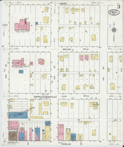 Sanborn Fire Insurance Map from O'Neill, Holt County, Nebraska (1920), Sheet #0003 - Complete Map Set gallery image, historic Sanborn map, vintage wall art, Nebraska Nebraska