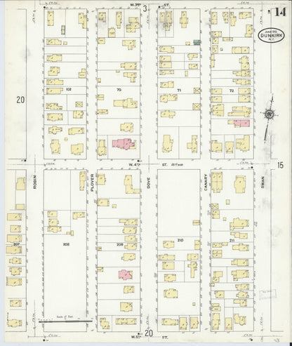 Sanborn Fire Insurance Map from Dunkirk, Chautauqua County, New York (1910), Sheet #0014 - Complete Map Set gallery image, historic Sanborn map, vintage wall art, New York New York